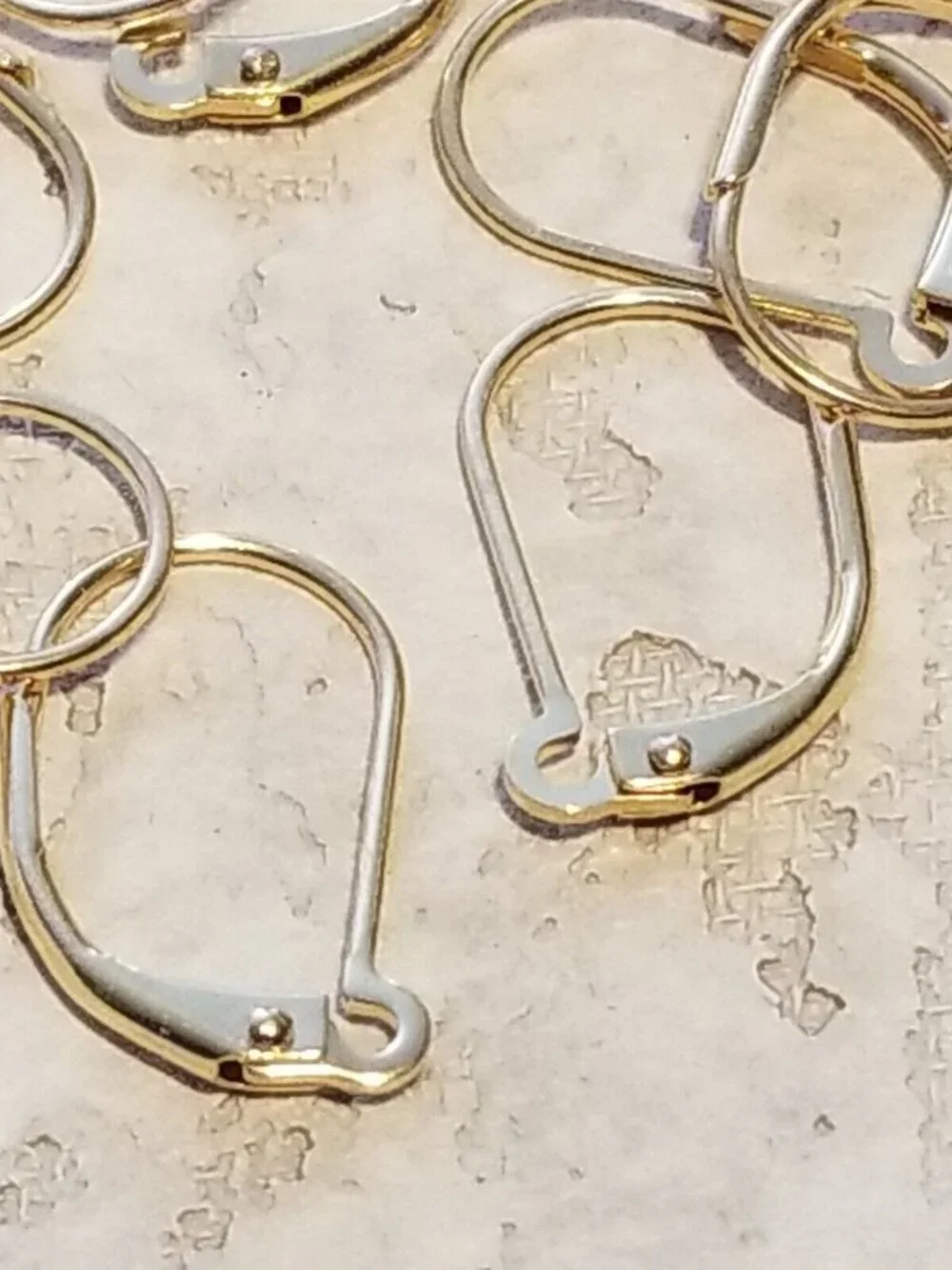 Gold 14K Plated Open Half Loop Leverback Earwires Earring Hooks Findings 10 pcs